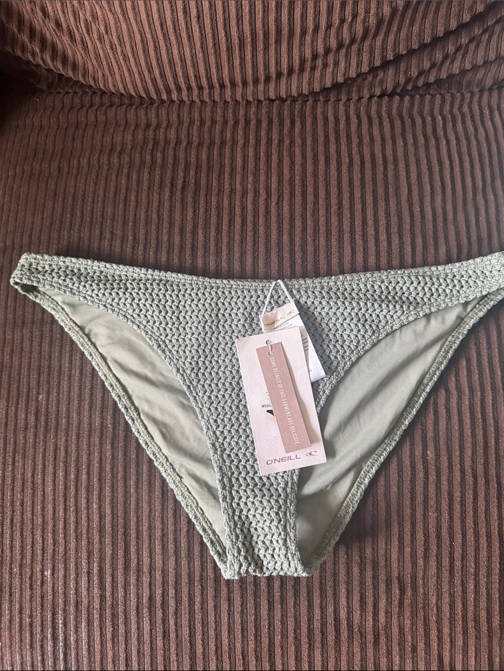 O'Neill Crochet Bikini Bottom in Light Olive